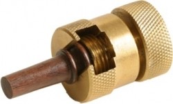 Endbutton clamp, brass/leather